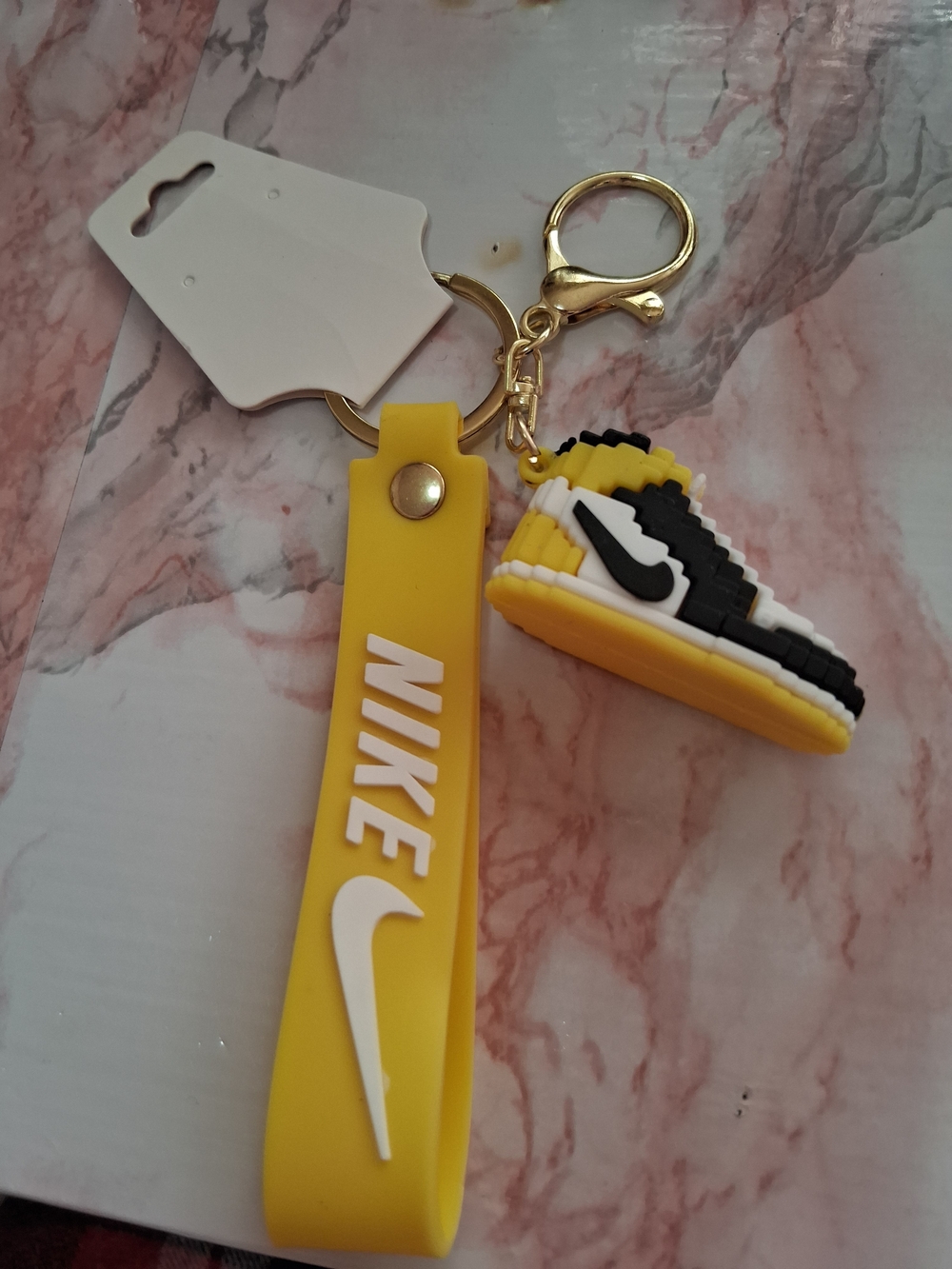 Nike Yellow Sneaker Keychain with Strap